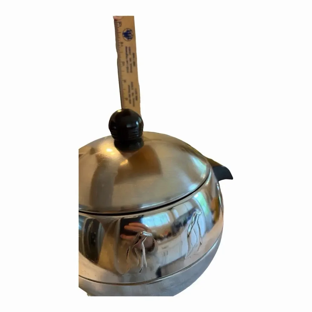 Vintage 1950’s West Bend Penguin Hot Cold Server Ice Bucket Crome W/Handles USA
